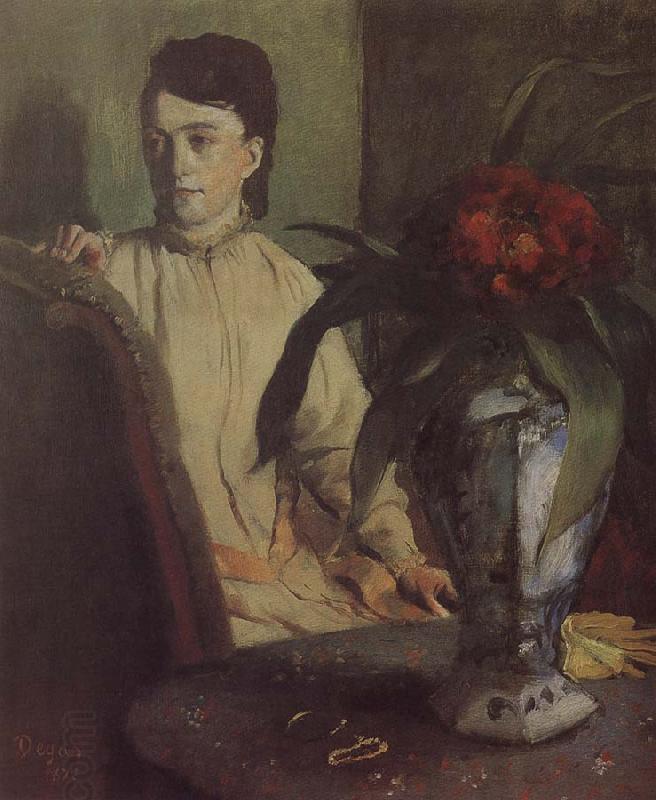 Edgar Degas The woman beside th vase oil painting picture